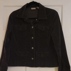 Chico's Black Corduroy Jacket, Size 0 (Small)